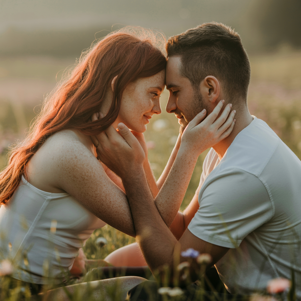 Couple partageant un moment de connexion émotionnelle profonde